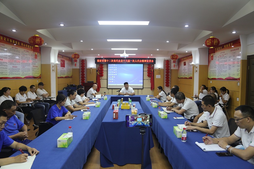 藥都制藥集團(tuán)股份有限公司組織學(xué)習(xí)保定市第十二次黨代會、第十六屆人代會一次會議精神的會議
